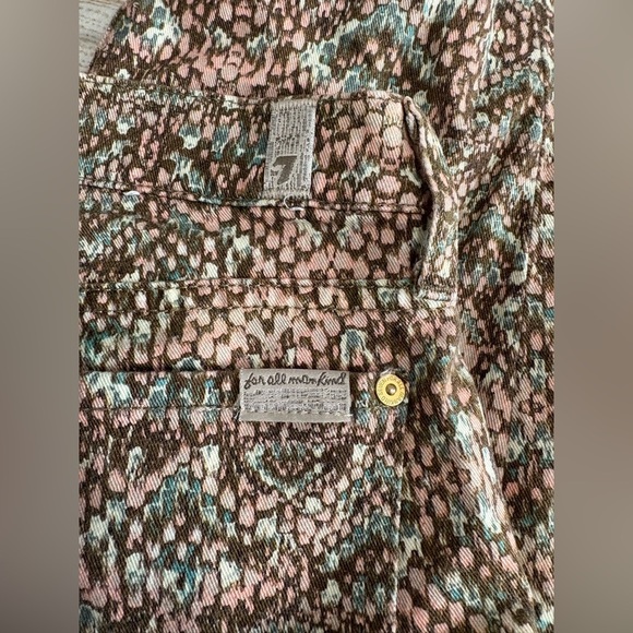 7 For all Mankind the skinny jeans in mosaic snake print size 28 pastel - Picture 4 of 16